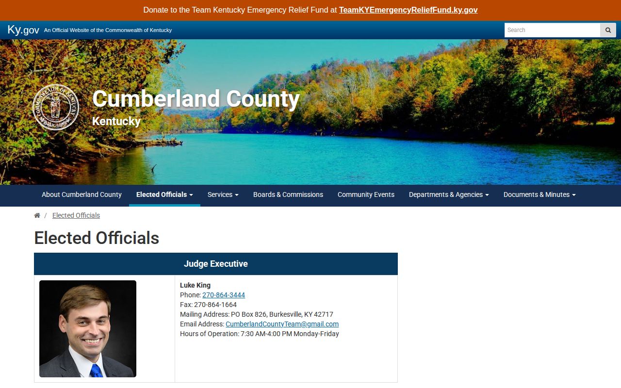 Cumberland County official elected officials contact page