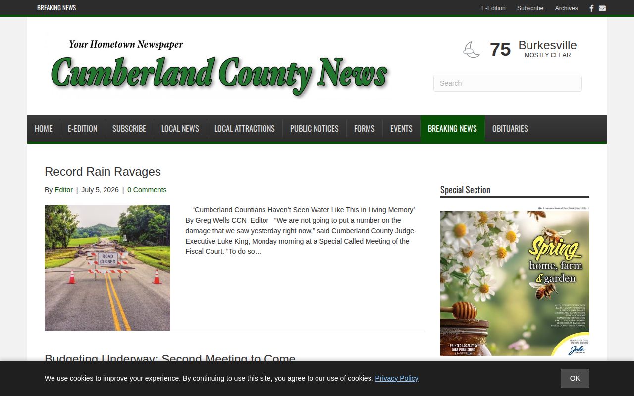 Cumberland County News archive for selected arrest reports